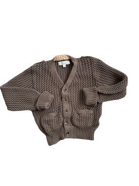 Rag & Bone 100% Supima Cotton Knit Brown Grandpa Cardigan 2T